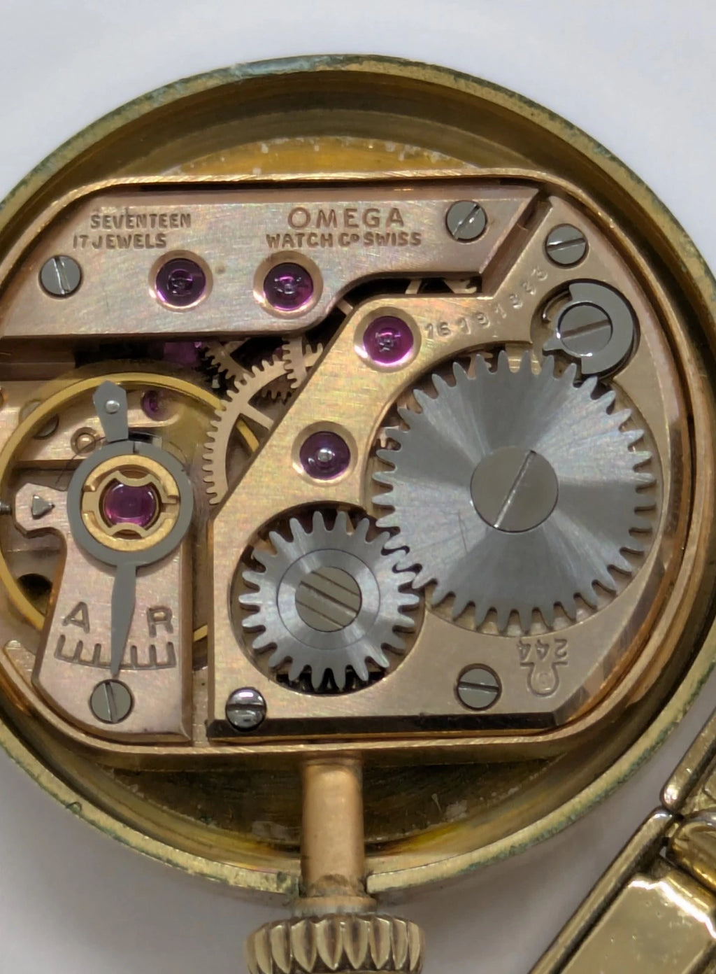 RARE Vintage 1958 OMEGA Cal.244 Manual Winding Gold 20mm Bangle Women