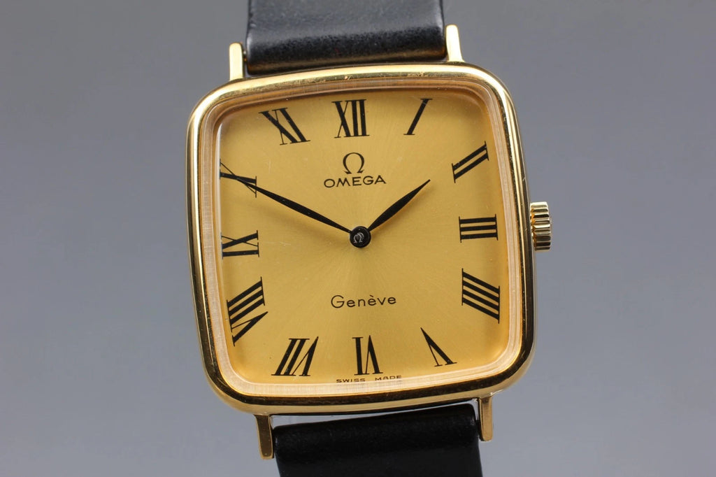 Vintage 1970s w/ Box OMEGA Geneve Cal.625 Gold Roman Manual Men's Watch