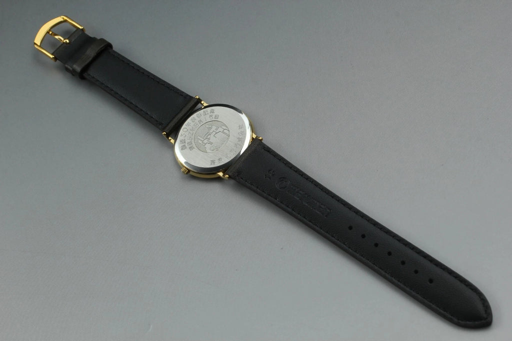 Vintage Omega DeVille 196.0312 Gold Date Quartz Mens Watch 32mm